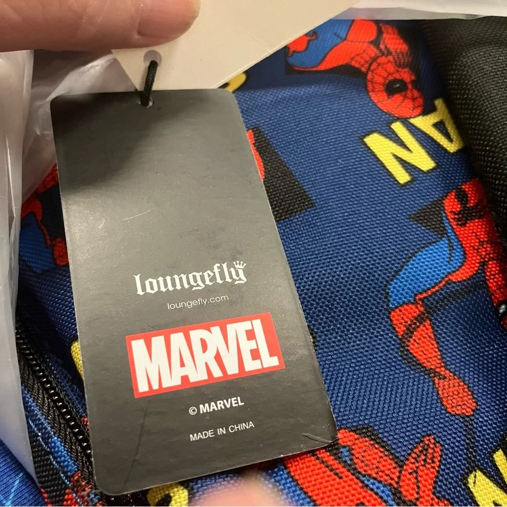 Loungefly Marvel Spider-Man all over Print Nylon Backpack - NEW